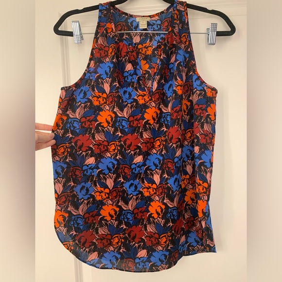 J. Crew Sleeveless Floral Blouse Size 4 - Picture 2 of 9